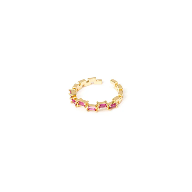 Anello a blocchetti alternati Rania - Rosso
