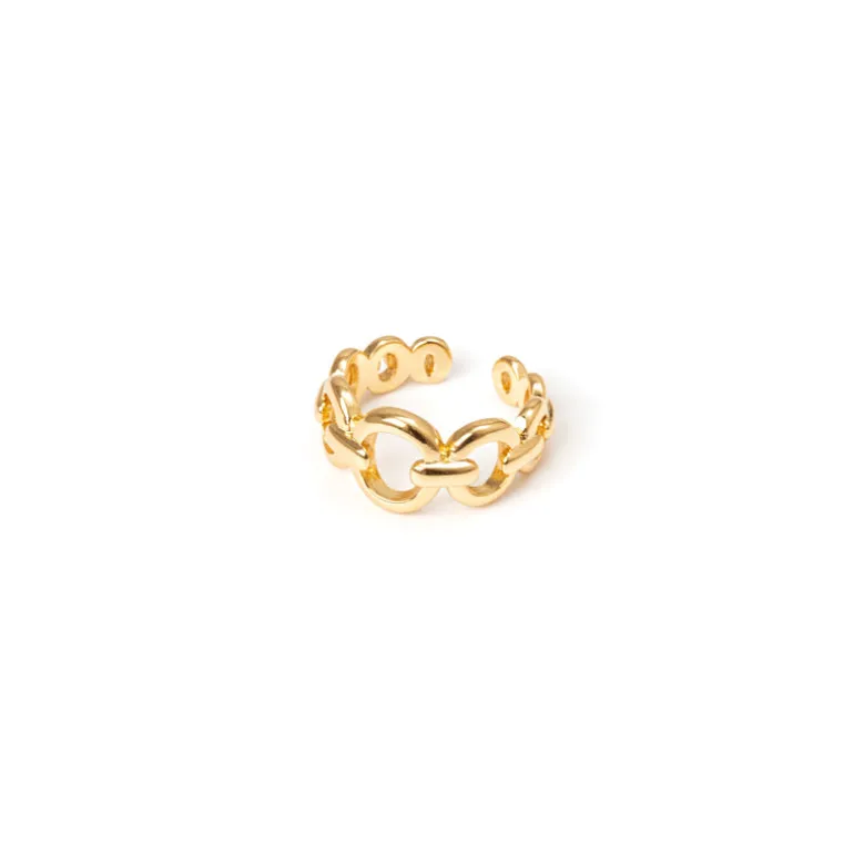 Anello a cerchietti concatenati Rania - Oro