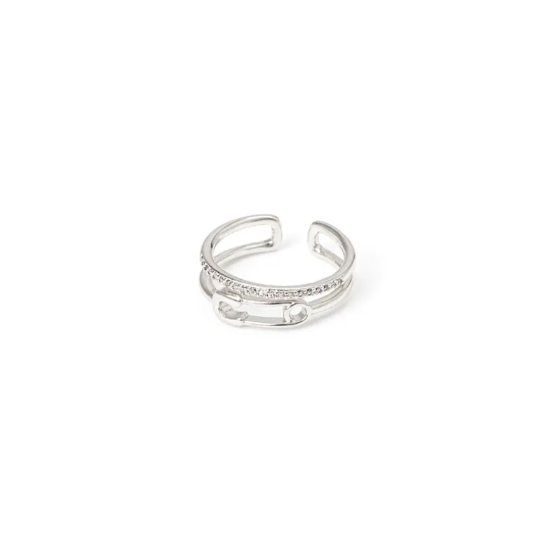 Anello a due fasce filiformi Rania - Argento
