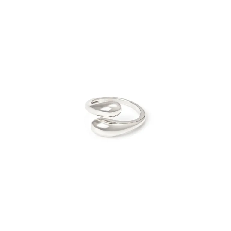 Anello a fascia avvolgente affusolata Rania - Argento