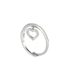 Anello con cuore Pearl - Bianco