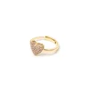 Anello con cuore Petit Pavè - Pesca