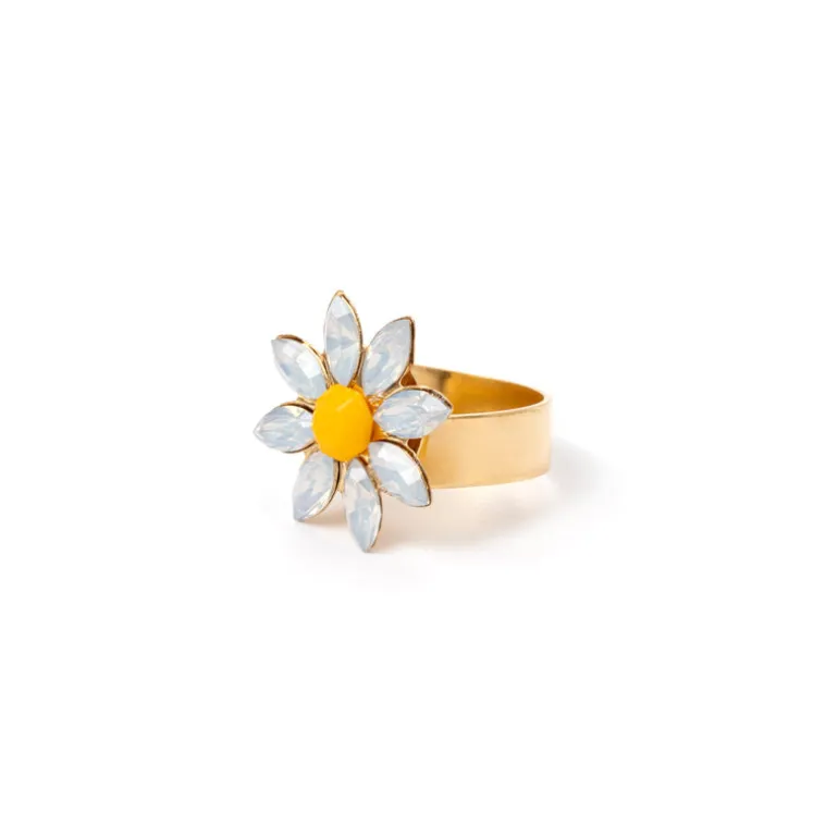Anello con margheritina Flora - Multicolor