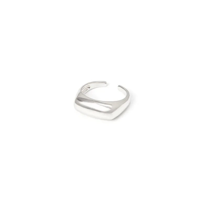 Anello con top rettilineo Rania - Argento