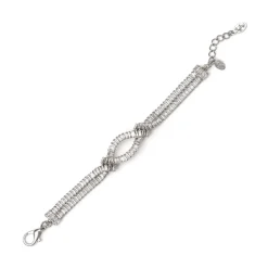 Bracciale a due fasce incrociate Diana - Bianco