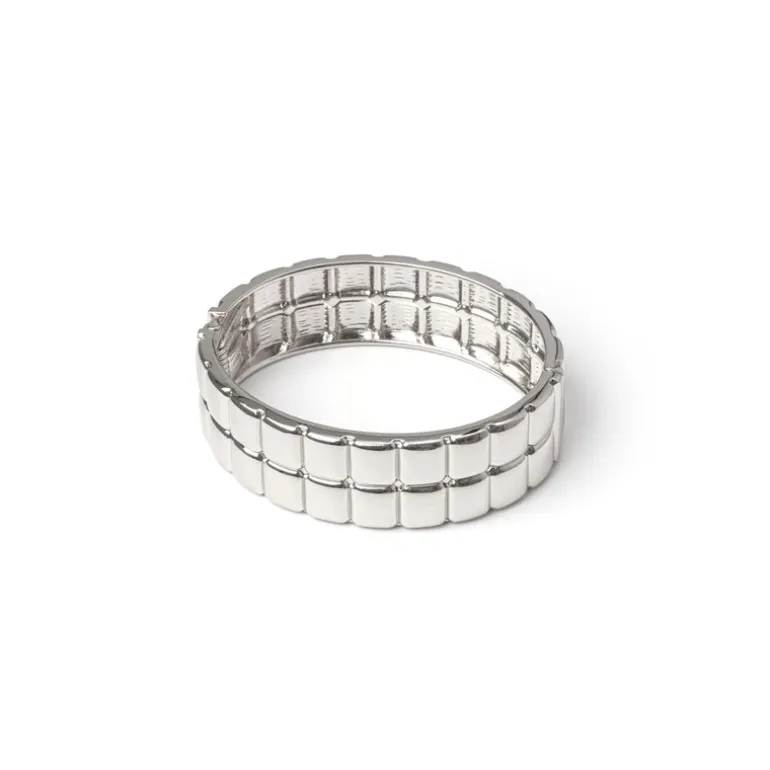 Bracciale bangle geometrico Domus - Argento