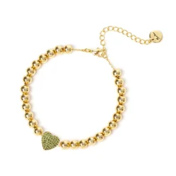 Bracciale boule e cuore Petit Pavè - Verde