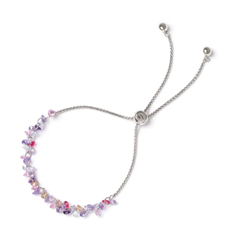 Bracciale catena e piccoli zirconi Kristall - Viola