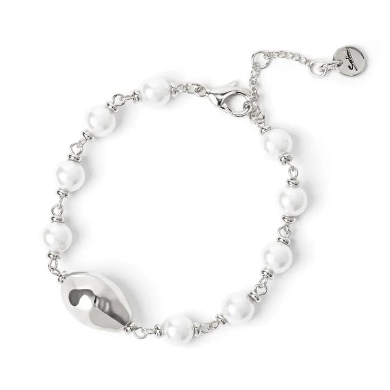 Bracciale con perla ovale Leila - Argento
