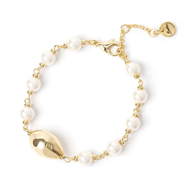 Bracciale con perla ovale Leila - Oro