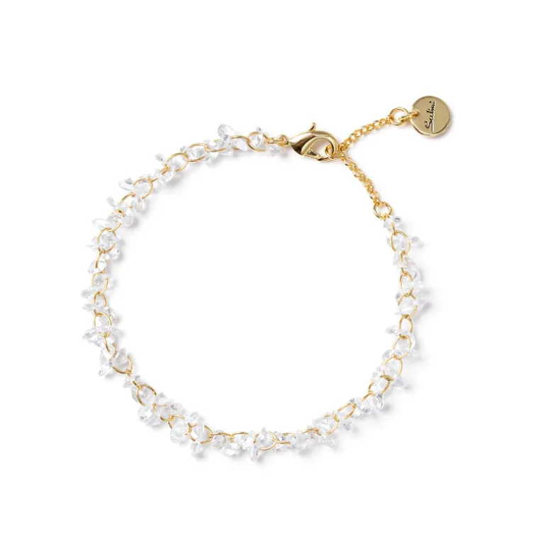 Bracciale con piccoli zirconi Kristall - Bianco