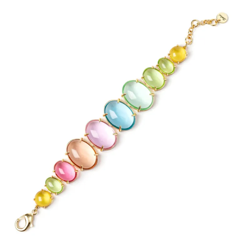Bracciale di cabochon variegati Blossom - Multicolor