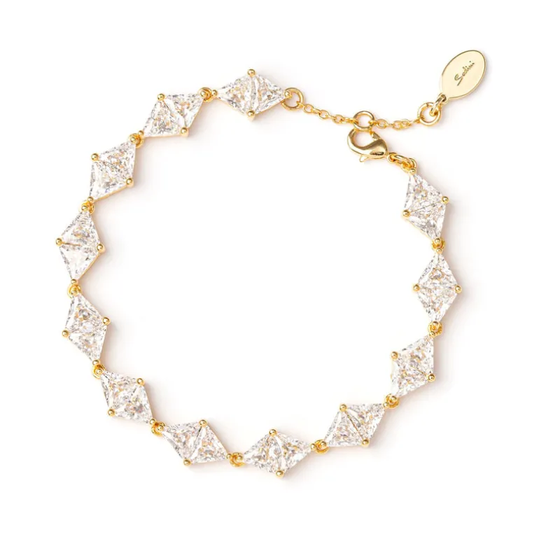 Bracciale di triangoli di zirconi Eva - Oro