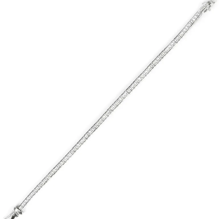 Bracciale di zirconi quadrati Pearl - Bianco