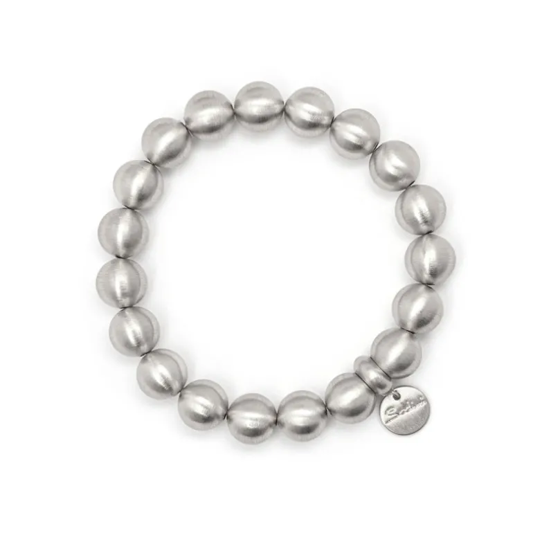 Bracciale elastico a boule Sissi - Argento opaco
