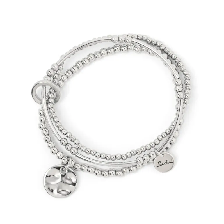 Bracciale elastico a tre fili Andromeda - Argento