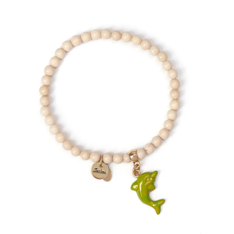 Bracciale elastico boule e delfino Partenope - Turchese