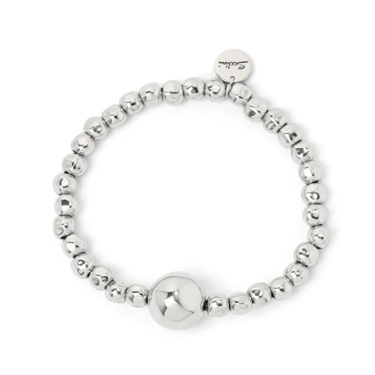 Bracciale elastico con grande boule Andromeda - Argento