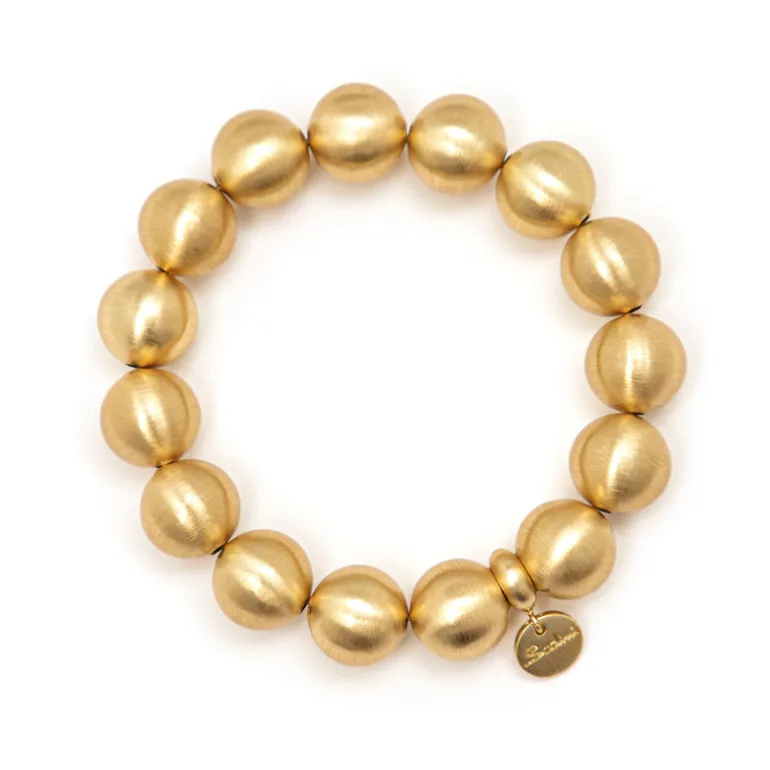 Bracciale elastico maxi boule Sissi - Oro opaco