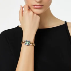 Bracciale groumette e charm quadrato Sirens - Blu