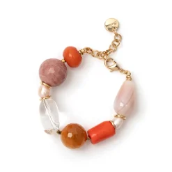 Bracciale Jane con Agata, Pietra del Sole e Perle Naturali - Multicolor
