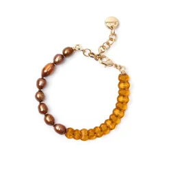 Bracciale Jane con Perle Naturali - Arancio