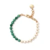 Bracciale Jane con Turchese e Perle di Fiume - Verde