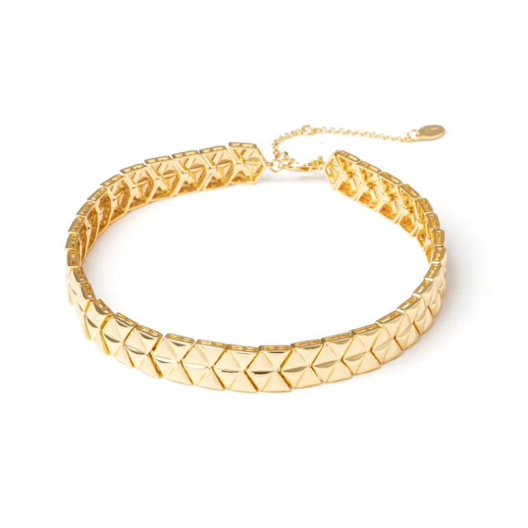Choker triangoli ottone Eva - Oro