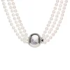 Collana a tre fili di perle Pearl - Argento