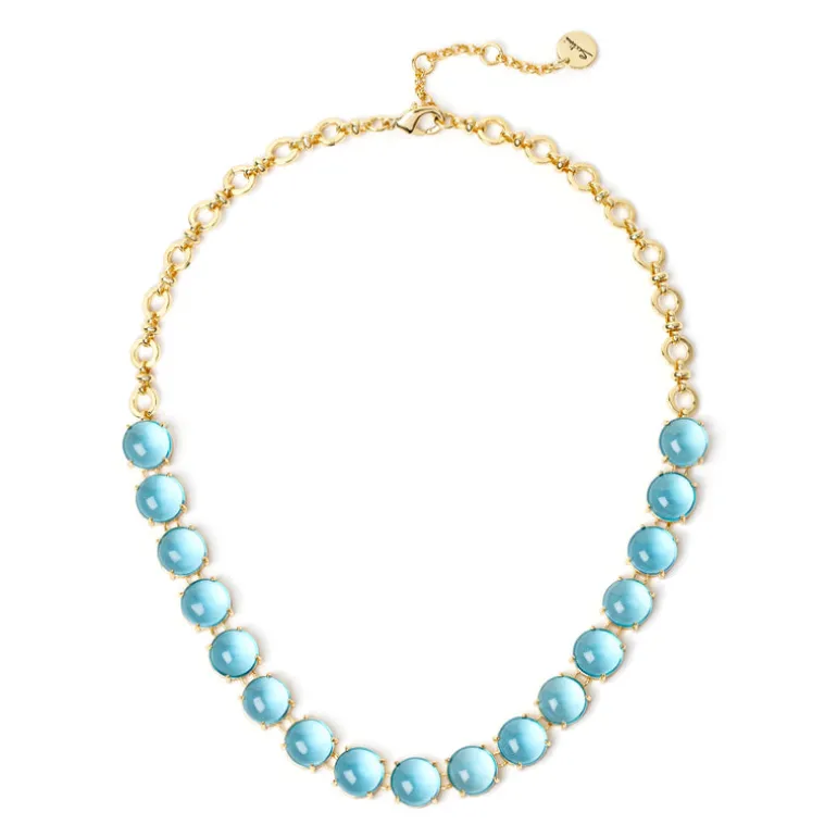 Collana catena e cabochon Blossom - Blu