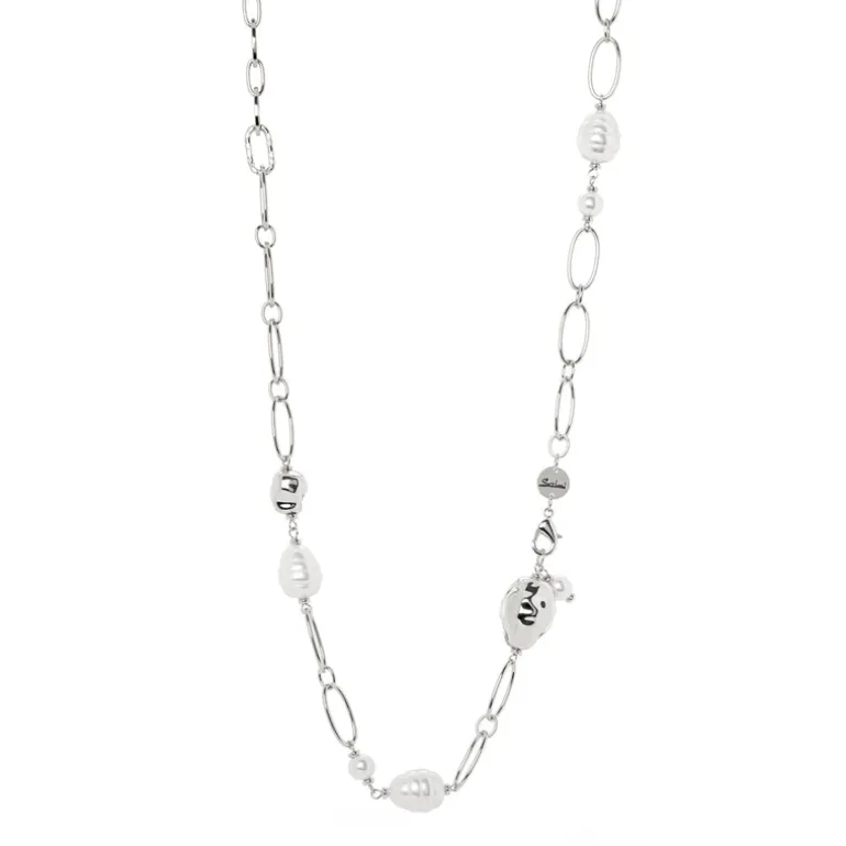 Collana catena e perle Leila - Argento
