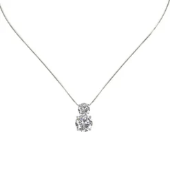 Collana con due zirconi Pearl - Bianco