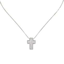 Collana con pendente a croce Pearl - Bianco