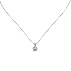 Collana con zircone pendente Pearl - Bianco