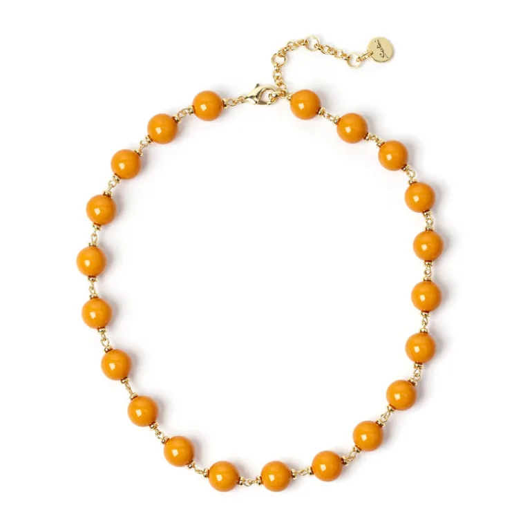 Collana corta a boule cromatiche incatenate Chantal - Rosso