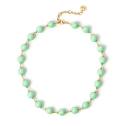 Collana corta a boule cromatiche incatenate Chantal - Turchese