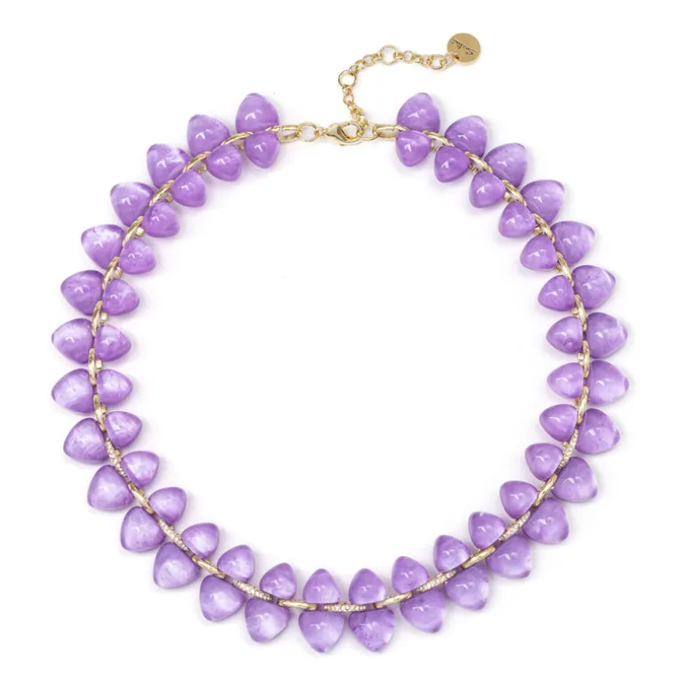 Collana corta con duplice filo Cocoon - Viola