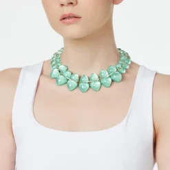 Collana corta con gemme a due dimensioni Cocoon - Turchese