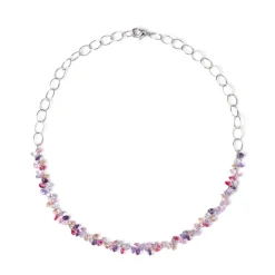Collana corta con piccoli zirconi Kristall - Viola