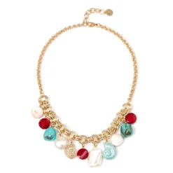 Collana corta rolò e pendenti Ondina - Multicolor