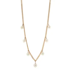 Collana lunga con perle pendenti Kelly - Bianco