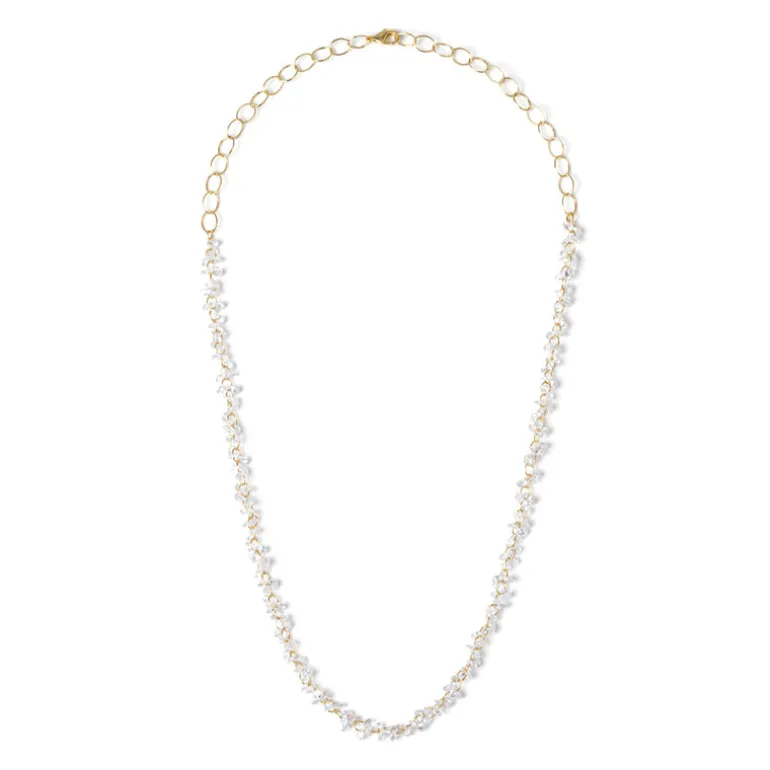 Collana lunga con piccoli zirconi Kristall - Bianco