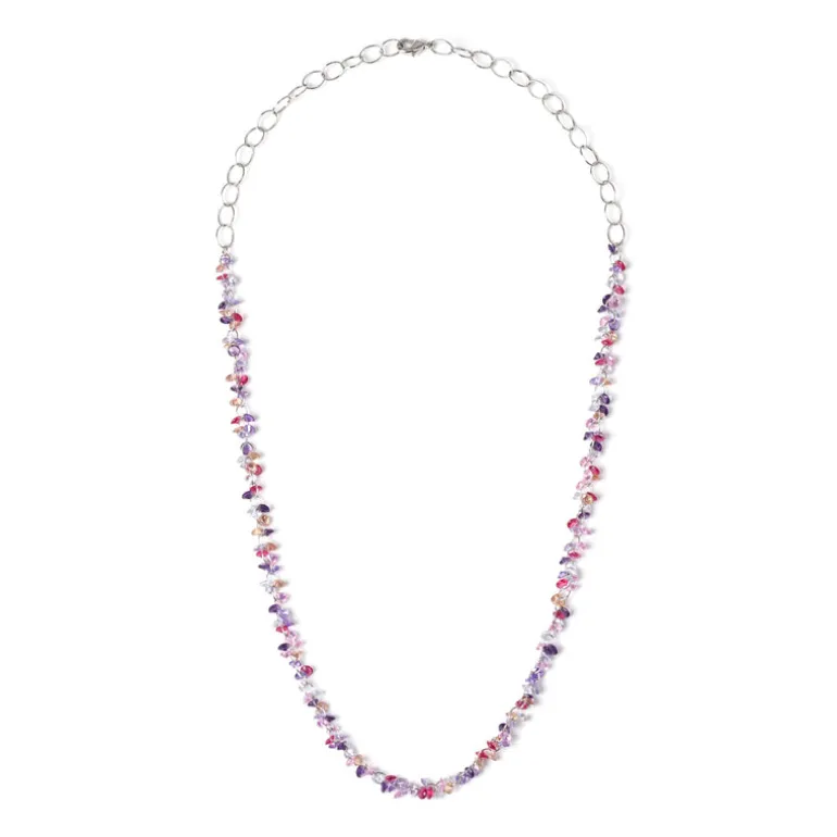 Collana lunga con piccoli zirconi Kristall - Viola