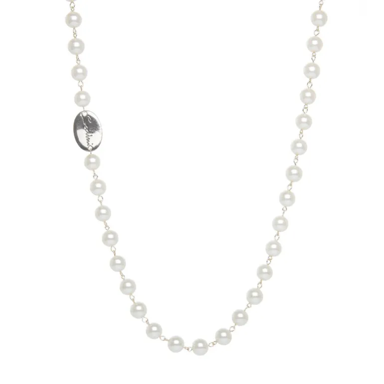 Collana lunga di perle Pearl - Argento