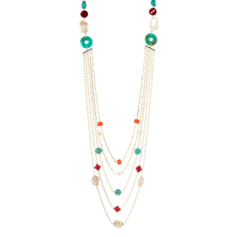 Collana lunga multifilo Ondina - Multicolor