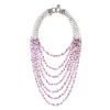 Collana sette fili con piccoli zirconi Kristall - Viola