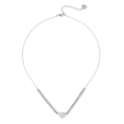 Girocollo boule e cuore Petit Pavè - Bianco