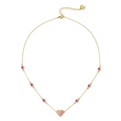 Girocollo catena e cuore Petit Pavè - Rosa