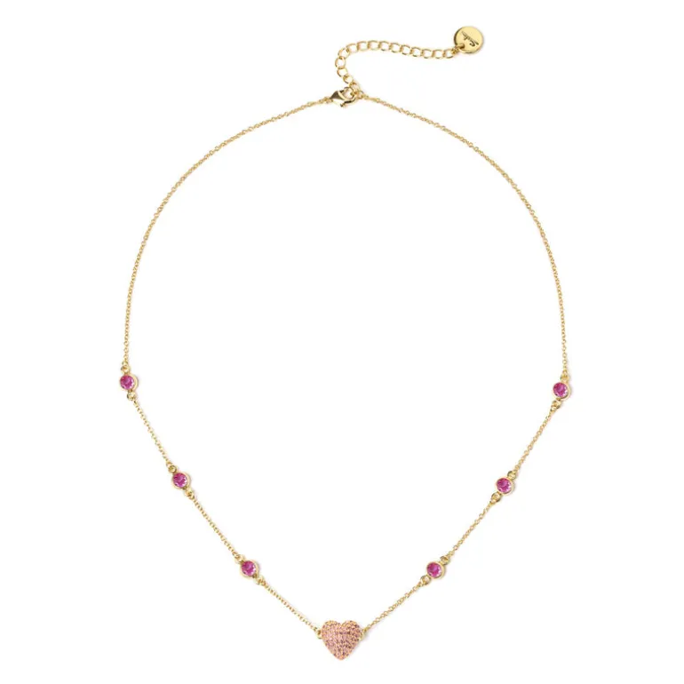 Girocollo catena e cuore Petit Pavè - Rosa