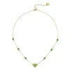 Girocollo catena e cuore Petit Pavè - Verde